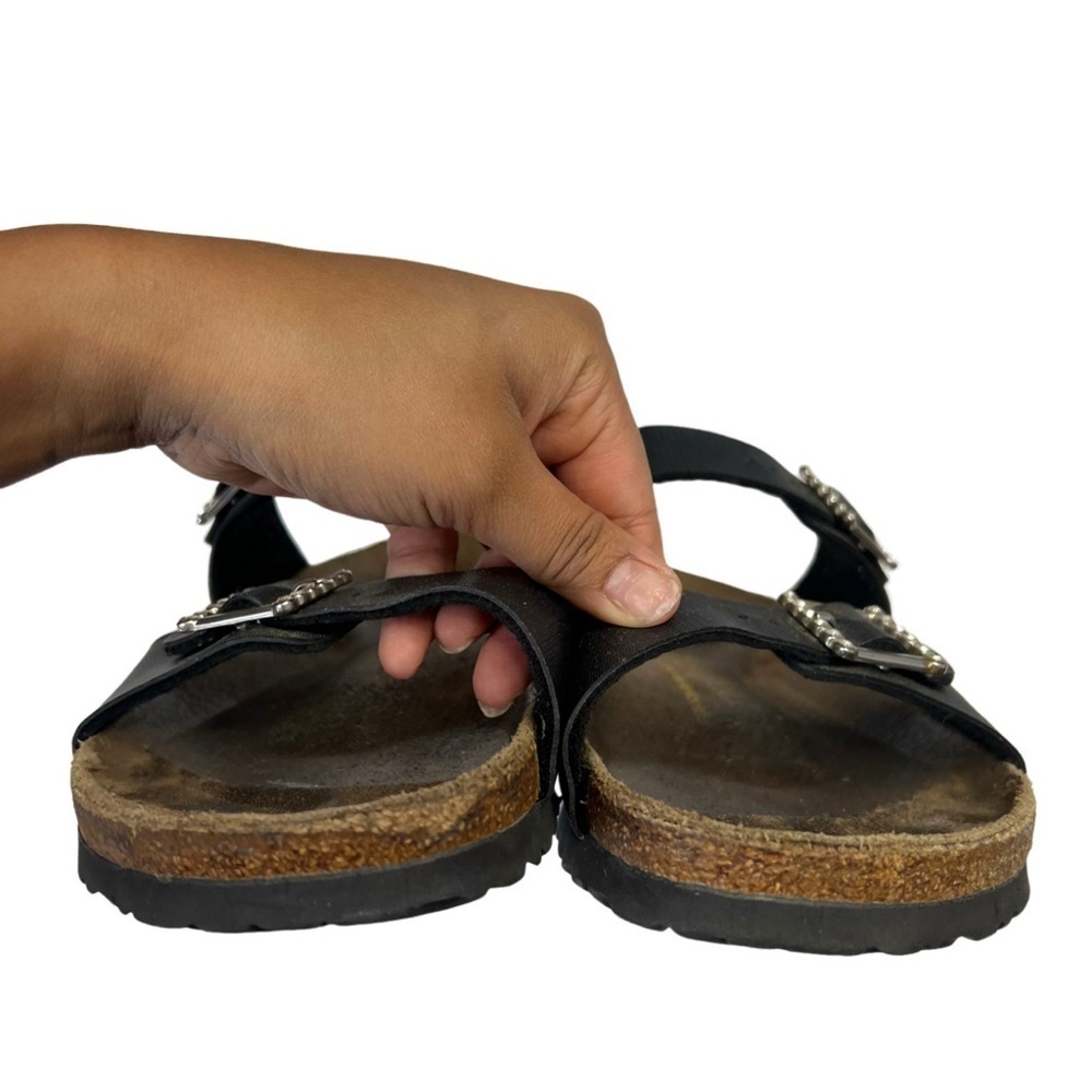 Papillio By Birkenstock Womens Black Sandals With Rhinestone Buckles Size L9 M7 - Picture 3 of 5